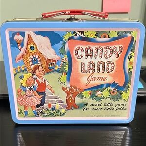Hasbro Candy Land Game Tin Box - Blue and Red